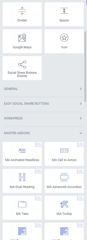 Can't see the Master Addon Element inside Elementor Page editor? 6 Master Addons now showing in elementor page editor