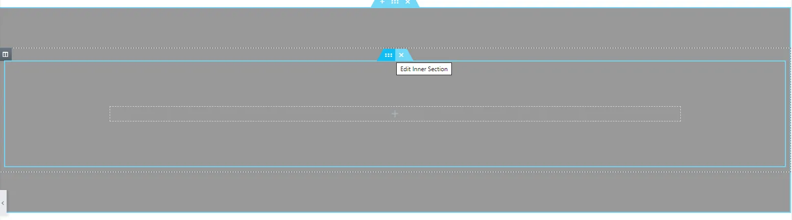 Nested container structure in Elementor for a skewed background: an inner container placed inside the full width outer container